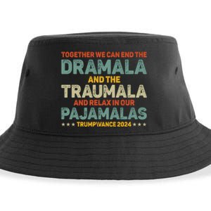 Together We Can End The Dramala And The Traumala Harris Walz Sustainable Bucket Hat