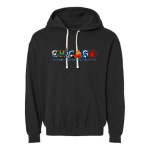 The Windy City A Chicago Sporting Team Fan A Fun Chicagoan Garment-Dyed Fleece Hoodie