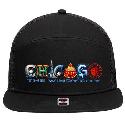 The Windy City A Chicago Sporting Team Fan A Fun Chicagoan 7 Panel Mesh Trucker Snapback Hat