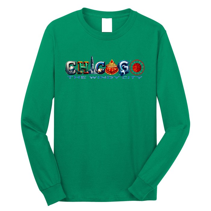 The Windy City A Chicago Sporting Team Fan A Fun Chicagoan Long Sleeve Shirt