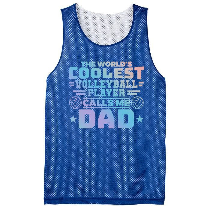 The Worlds Coolest Volleyball Player Calls Me Dad Gift Mesh Reversible Basketball Jersey Tank