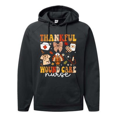 Thankful Wound Care Nurse Thanksgiving Fall Autumn Nurse Performance Fleece Hoodie