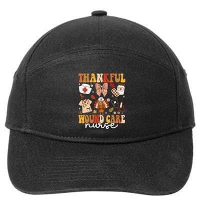 Thankful Wound Care Nurse Thanksgiving Fall Autumn Nurse 7-Panel Snapback Hat
