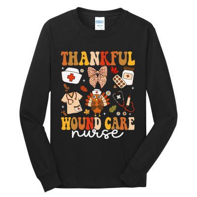 Thankful Wound Care Nurse Thanksgiving Fall Autumn Nurse Tall Long Sleeve T-Shirt