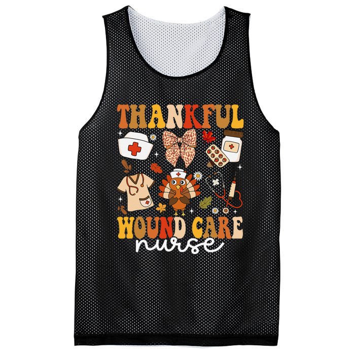 Thankful Wound Care Nurse Thanksgiving Fall Autumn Nurse Mesh Reversible Basketball Jersey Tank