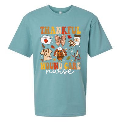 Thankful Wound Care Nurse Thanksgiving Fall Autumn Nurse Sueded Cloud Jersey T-Shirt