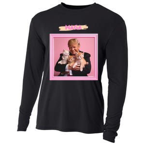 Trump With Color And Cute Kittens And Cats Cooling Performance Long Sleeve Crew