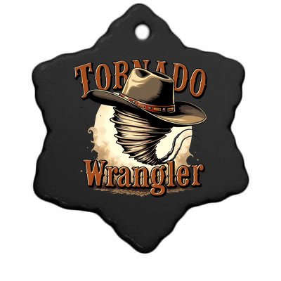 Tornado Wrangler Cowboy Wrangler Ceramic Star Ornament