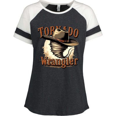 Tornado Wrangler Cowboy Wrangler Enza Ladies Jersey Colorblock Tee