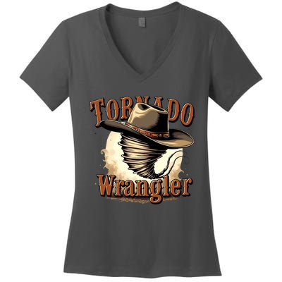 Tornado Wrangler Cowboy Wrangler Women's V-Neck T-Shirt