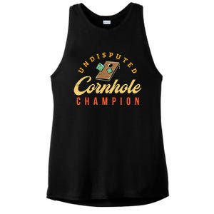 Tournament Win Cornhole Champion Corn Hole Champ Toss Game Ladies PosiCharge Tri-Blend Wicking Tank