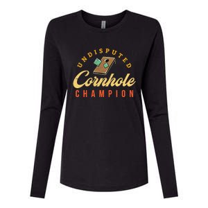 Tournament Win Cornhole Champion Corn Hole Champ Toss Game Womens Cotton Relaxed Long Sleeve T-Shirt