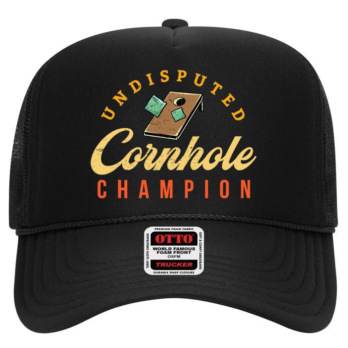 Tournament Win Cornhole Champion Corn Hole Champ Toss Game High Crown Mesh Back Trucker Hat