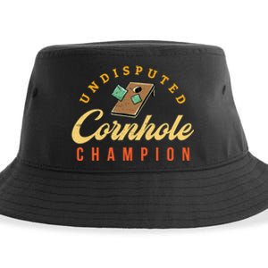 Tournament Win Cornhole Champion Corn Hole Champ Toss Game Sustainable Bucket Hat