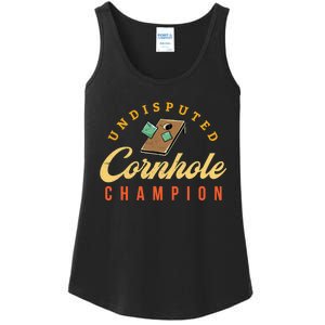 Tournament Win Cornhole Champion Corn Hole Champ Toss Game Ladies Essential Tank