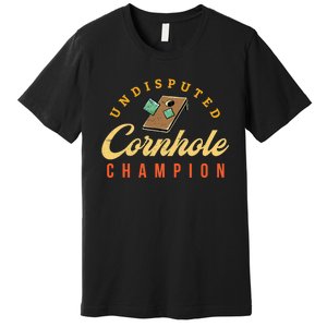 Tournament Win Cornhole Champion Corn Hole Champ Toss Game Premium T-Shirt