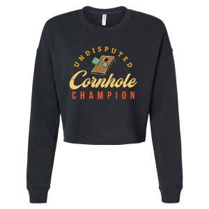 Tournament Win Cornhole Champion Corn Hole Champ Toss Game Cropped Pullover Crew