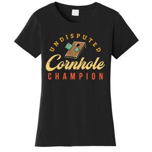 Tournament Win Cornhole Champion Corn Hole Champ Toss Game Women's T-Shirt