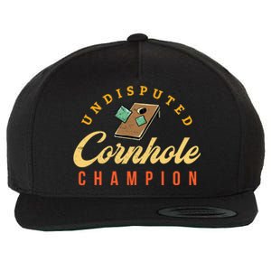 Tournament Win Cornhole Champion Corn Hole Champ Toss Game Wool Snapback Cap