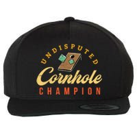 Tournament Win Cornhole Champion Corn Hole Champ Toss Game Wool Snapback Cap