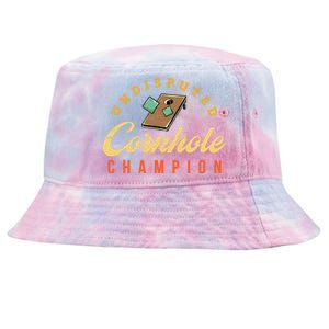 Tournament Win Cornhole Champion Corn Hole Champ Toss Game Tie-Dyed Bucket Hat