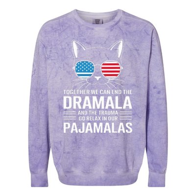 Together We Can End The Dramala And The Trauma And Go Relax Colorblast Crewneck Sweatshirt