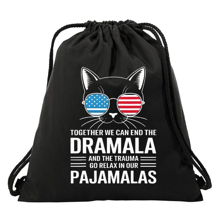 Together We Can End The Dramala And The Trauma And Go Relax Drawstring Bag