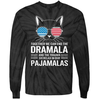 Together We Can End The Dramala And The Trauma And Go Relax Tie-Dye Long Sleeve Shirt