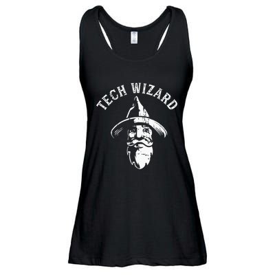 Tech Wizard Cool Technology I.T. Computer Whiz Techie Geek Ladies Essential Flowy Tank
