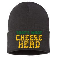 ThatS What Cheese Head Green And Gold She Said Sustainable Knit Beanie