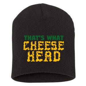 ThatS What Cheese Head Green And Gold She Said Short Acrylic Beanie