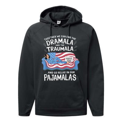 Together We Can End The Dramala And Traumala Pajamas Funny Performance Fleece Hoodie