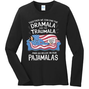 Together We Can End The Dramala And Traumala Pajamas Funny Ladies Long Sleeve Shirt