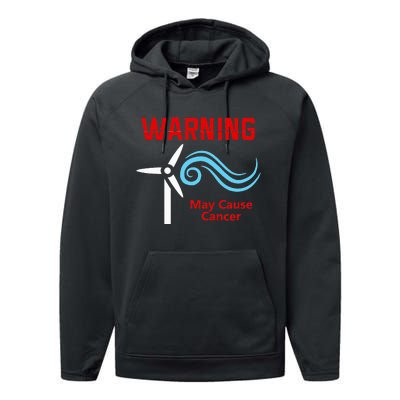 Trump Windmills Cause Cancer Performance Fleece Hoodie