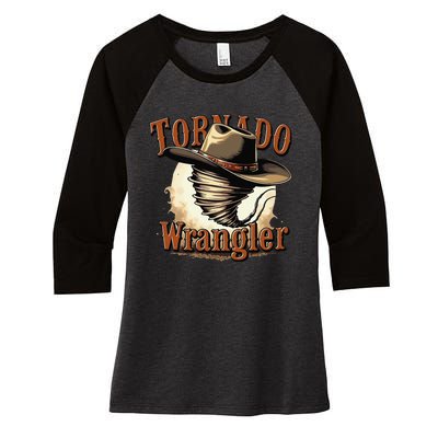 Tornado Wrangler Cowboy Wrangler Gift Women's Tri-Blend 3/4-Sleeve Raglan Shirt