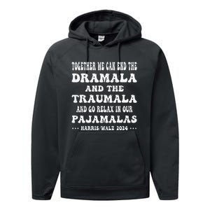 Together We Can End The Dramala Funny Pajamas Performance Fleece Hoodie