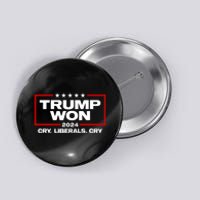 Trump Won Cry Liberals Cry 2024 Funny Patriotic Election Button