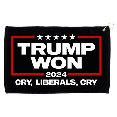 Trump Won Cry Liberals Cry 2024 Funny Patriotic Election Grommeted Golf Towel