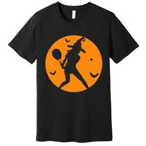 Tennis Witch Costume Spooky Halloween Outfit for Players & Coaches Premium T-Shirt