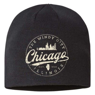 The Windy City Vintage Chicago Illinois Gifts Chi Town Sustainable Beanie