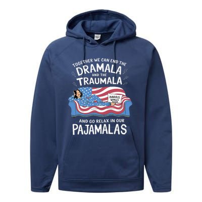 Together We Can End The Dramala And Traumala Pajamas Performance Fleece Hoodie