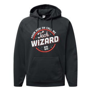 Tech Wizard Computer Repair & It Support Performance Fleece Hoodie