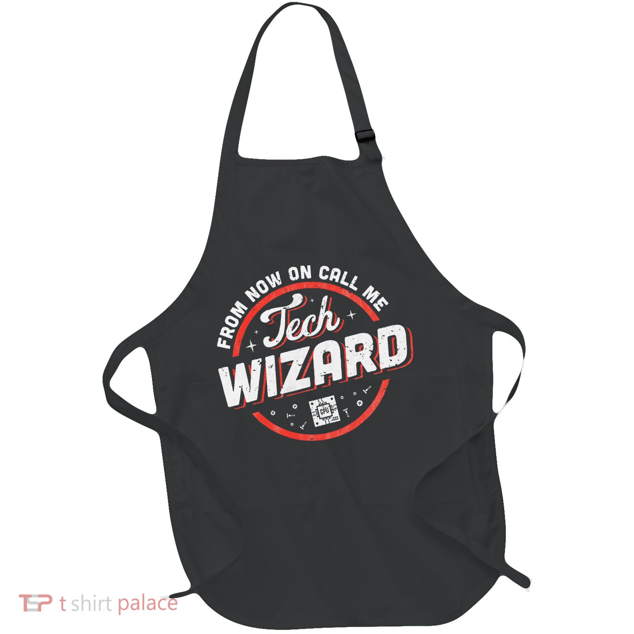 Tech Wizard Computer Repair & It Support Full-Length Apron With Pockets