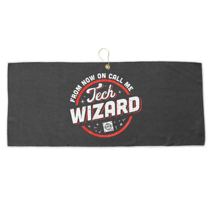 Tech Wizard Computer Repair & It Support Large Microfiber Waffle Golf Towel