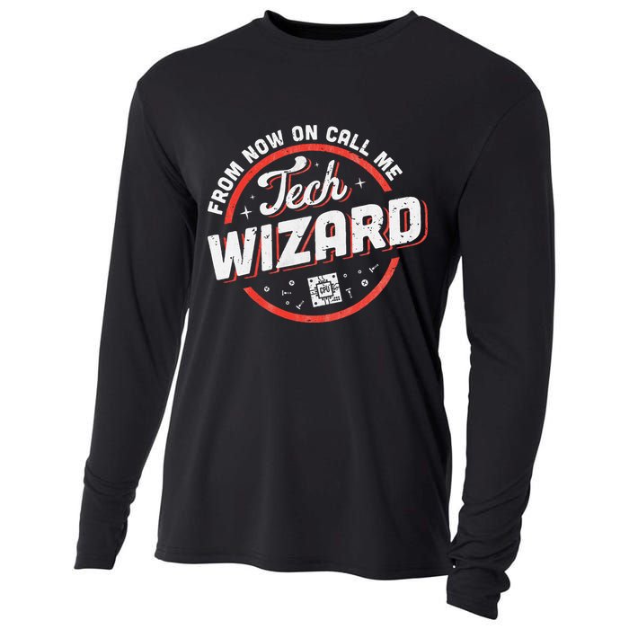Tech Wizard Computer Repair & It Support Cooling Performance Long Sleeve Crew