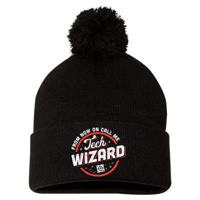 Tech Wizard Computer Repair & It Support Pom Pom 12in Knit Beanie