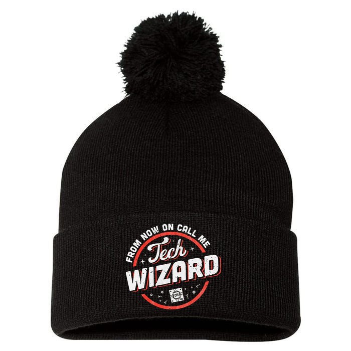 Tech Wizard Computer Repair & It Support Pom Pom 12in Knit Beanie