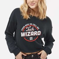 Tech Wizard Computer Repair & It Support Cropped Pullover Crew