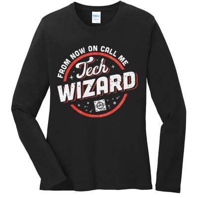 Tech Wizard Computer Repair & It Support Ladies Long Sleeve Shirt