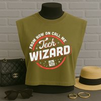 Tech Wizard Computer Repair & It Support Garment-Dyed Women's Muscle Tee